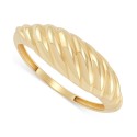 Polished Dome Croissant Ring in 10k Gold