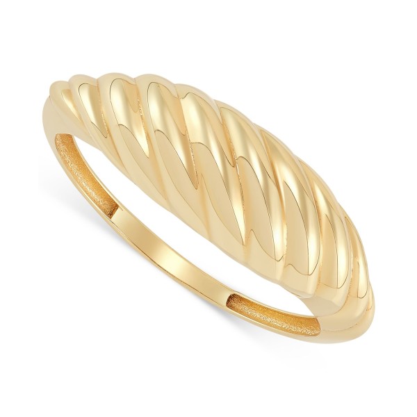 Polished Dome Croissant Ring in 10k Gold