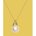 Cultured Freshwater Pearl (9-1/2 & 12-1/2mm) Pendant Necklace & Matching Stud Earrings Set in 18k Gold-Plated