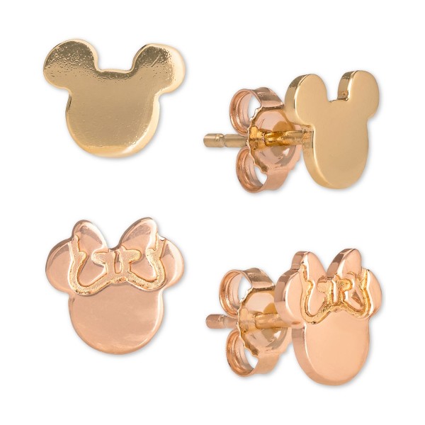 Stud Earrings in 18k Gold- & 18k Rose Gold-Plated Sterling Silver