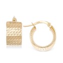 Textured Chunky Hoop Earrings in 14k Gold