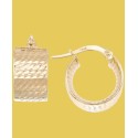 Textured Chunky Hoop Earrings in 14k Gold