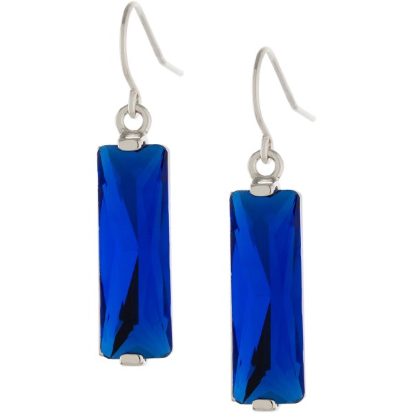 Crystal Rectangle Drop Earrings