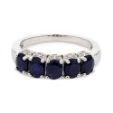 Sapphire (2-1/2 ct. t.w.) & White Sapphire Accent Ring in Gold-Plated Silver