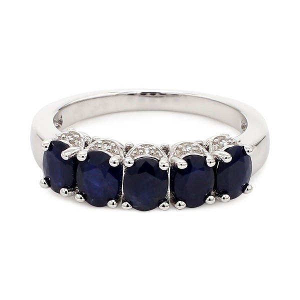 Sapphire (2-1/2 ct. t.w.) & White Sapphire Accent Ring in Gold-Plated Silver