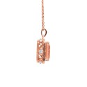 Rose Gold Plated Simulated Morganite Octagon Pendant