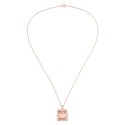 Rose Gold Plated Simulated Morganite Octagon Pendant