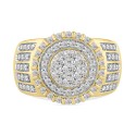 Men's Diamond Halo Cluster Ring (1-1/2 ct. t.w.) in 10k Gold