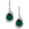 Emerald (2-3/4 ct. t.w.) and White Sapphire (1/2 ct. t.w.) Drop Earrings