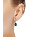 Emerald (2-3/4 ct. t.w.) and White Sapphire (1/2 ct. t.w.) Drop Earrings