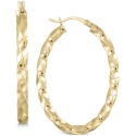 Twist Hoop Earrings in 18k Gold over