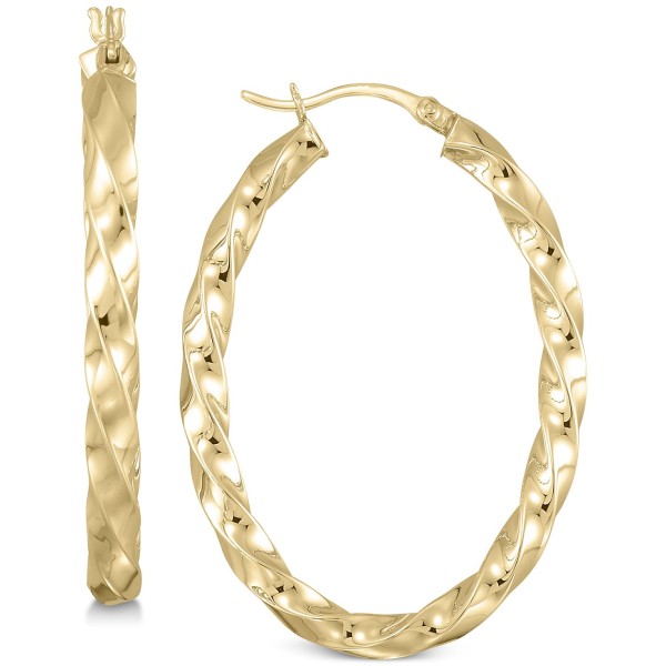 Twist Hoop Earrings in 18k Gold over