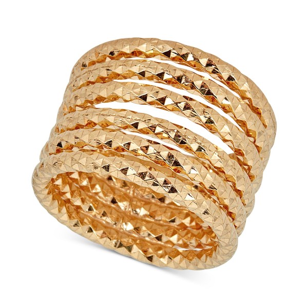 Textured Multi-Band Ring in 14k Gold-Plated