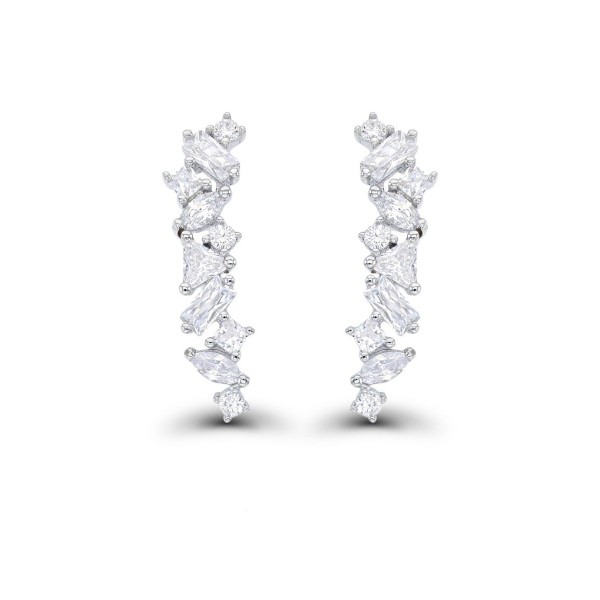 Cubic Zirconia Multi Shape Ear Climbers