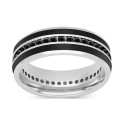 Men's Black Sapphire (1-1/3 ct. t.w.) & Ceramic Stripe Band