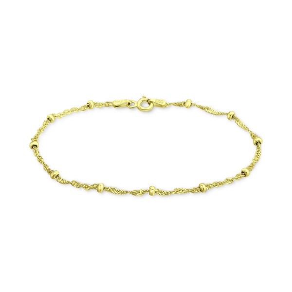 Beaded Link Chain Bracelet in 18k Gold-Plated