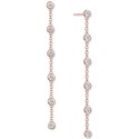 Diamond Bezel Linear Drop Earrings (1/10 ct. t.w.), 14k Gold-Plated Sterling Silver or 14k Rose Gold-Plated Sterling Silver