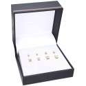 4-Pc. Set Cubic Zirconia Princess Stud Earrings in 18k Gold-Plated