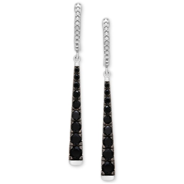 Onyx Graduated Linear Drop Earrings