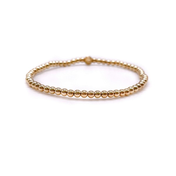 Non-Tarnishing Gold filled, 3mm Gold Ball Stretch Bracelet