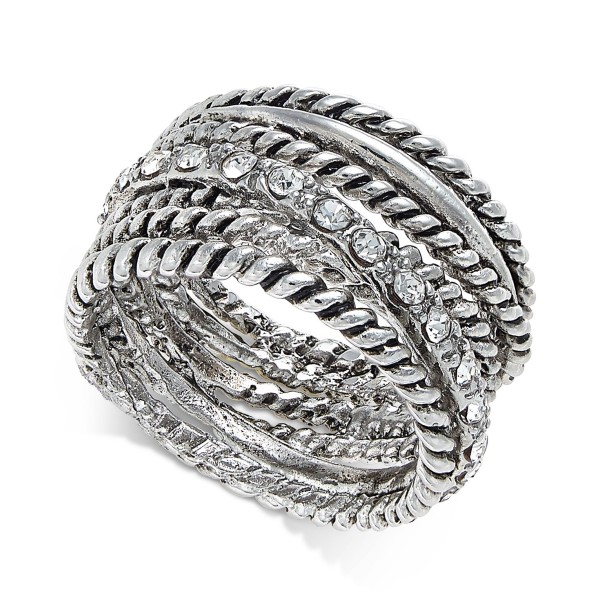 Textured Pavé Statement Ring