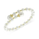 Cultured Freshwater Pearl (6-6-1/2mm & 8-9mm) Bangle Bracelet in 14k Gold-Plated