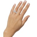 Cubic Zirconia (3 ct. t.w.) Engagement Ring Set in Fine Silver Plate