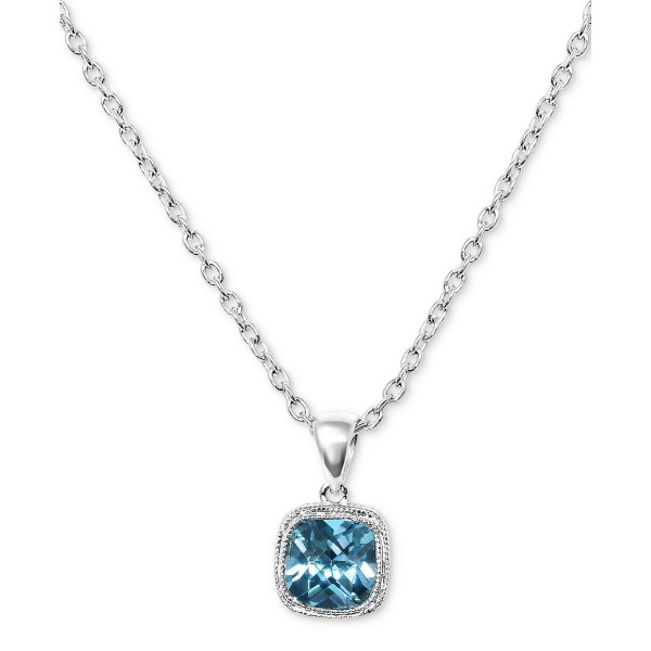 Blue Topaz Cushion Solitaire 18