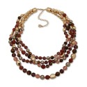 Gold-Tone Multi-Stone Multirow Statement Necklace, 16