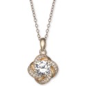 Cubic Zirconia Love Knot Pendant Necklace, 18