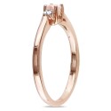 Morganite (1/6 ct. t.w.) and Diamond Accent in Rose Gold Plated Silver Ring