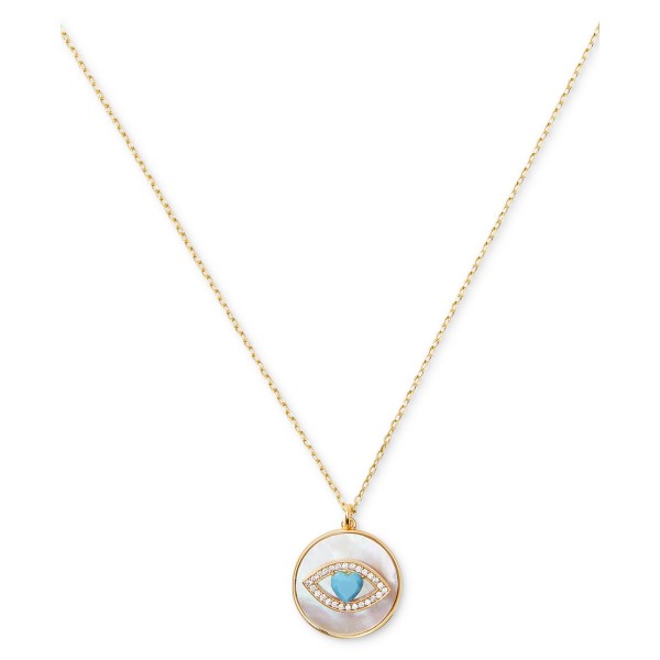 Gold-Tone Mother of Pearl Pendant Necklace, 16