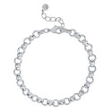 Fine Silver-Plated or 18K Gold-Plated Circle Link Bracelet