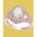 Opal (1 ct. t.w.) and White Sapphire (3/4 ct. t.w.) in 14k Rose Gold-Plated