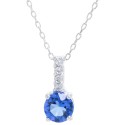 Fine Crystal Round Halo Pendant With 18