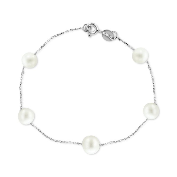 Cultured Freshwater Pearl (6-7mm) Chain Bracelet