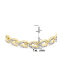 Diamond Accent 'V' Link Bracelet in Silver Plate or Gold Plate