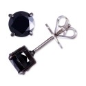 Men's Black Sapphire Stud Earrings (2 ct. t.w.) in Black Rhodium-Plated