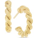 Textured Braided Small Hoop Earrings in 10k Gold, 3/4