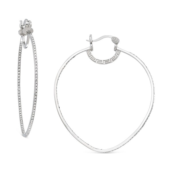 Platinum Over Earrings, Crystal In-and-Out Hoop Earrings