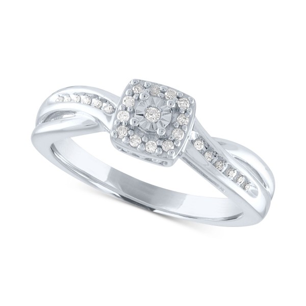 Diamond Square Cluster Promise Ring (1/10 ct. t.w.)