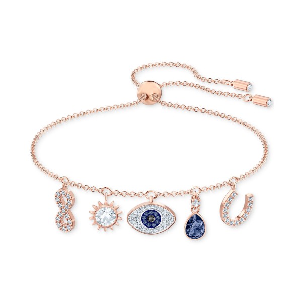 Rose Gold-Tone Crystal Protective Charm Bracelet