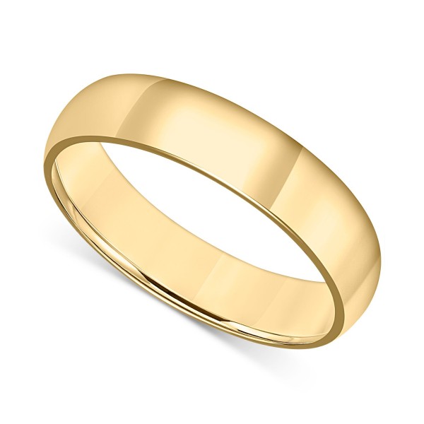 Men's Polished Wedding Band in 18k Gold-Plated