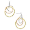 Tricolor Circle Drop Earrings, 18k Gold-Plate & 18K Rose Gold-Plate