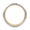 Men's Beveled Etched Stripe Band in Tungsten & Ion-Plating