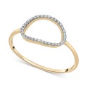 Diamond Elongated Circle Ring (1/20 ct. t.w.) in 10k Gold