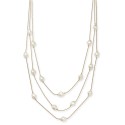 Gold-Tone Imitation Pearl Multi-Row Necklace, 20