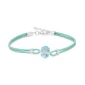 Blue Topaz Blue Leather Cord Bracelet (3 ct. t.w.)