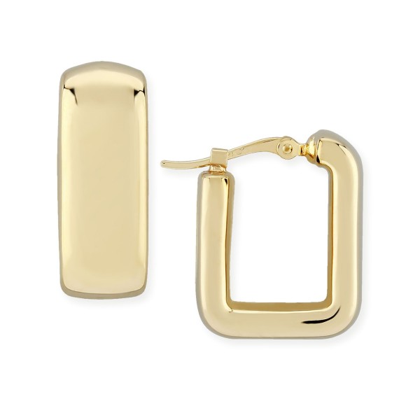 Bold Square Hoop Earrings Set in 14k Gold