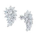 Cubic Zirconia Cluster Drop Earrings